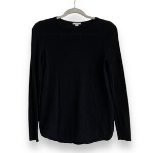 Womens J.Jill Black Soft Merino Wool Untuck Stretch Pullover Sweater Size XS